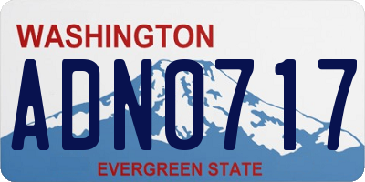 WA license plate ADN0717