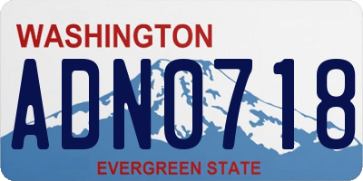 WA license plate ADN0718