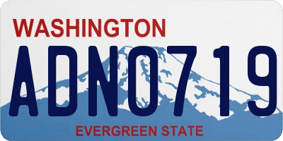 WA license plate ADN0719
