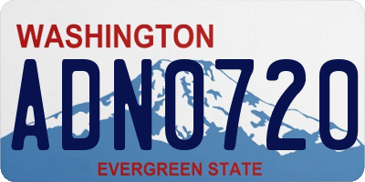 WA license plate ADN0720