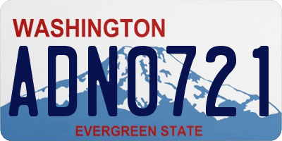 WA license plate ADN0721