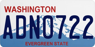 WA license plate ADN0722
