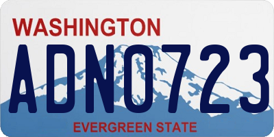 WA license plate ADN0723