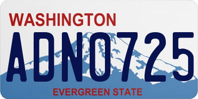 WA license plate ADN0725