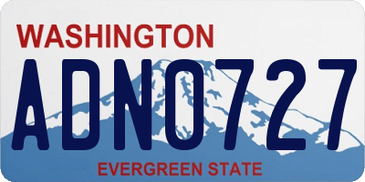 WA license plate ADN0727