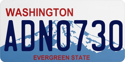 WA license plate ADN0730