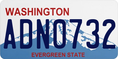 WA license plate ADN0732