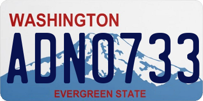WA license plate ADN0733