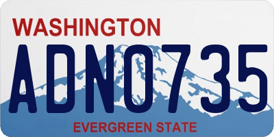 WA license plate ADN0735
