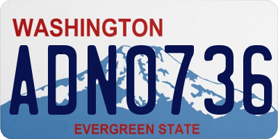 WA license plate ADN0736