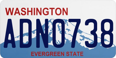 WA license plate ADN0738