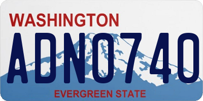 WA license plate ADN0740