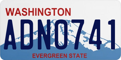 WA license plate ADN0741