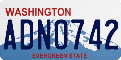 WA license plate ADN0742