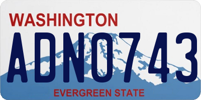 WA license plate ADN0743