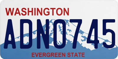 WA license plate ADN0745