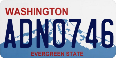 WA license plate ADN0746