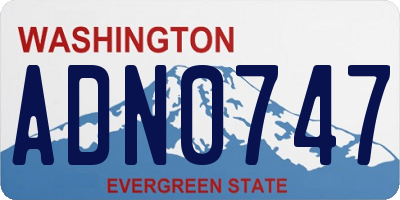 WA license plate ADN0747