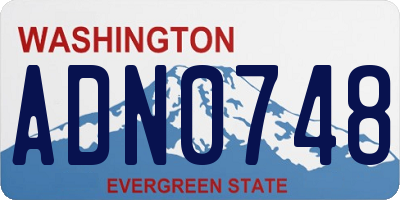 WA license plate ADN0748