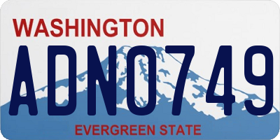 WA license plate ADN0749
