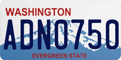 WA license plate ADN0750