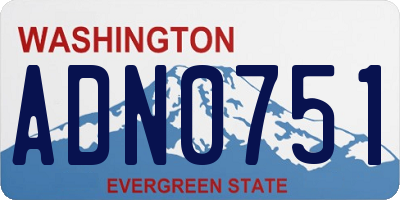 WA license plate ADN0751