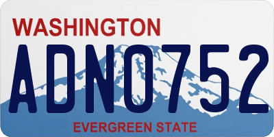 WA license plate ADN0752
