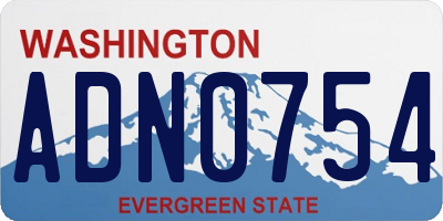 WA license plate ADN0754