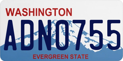 WA license plate ADN0755