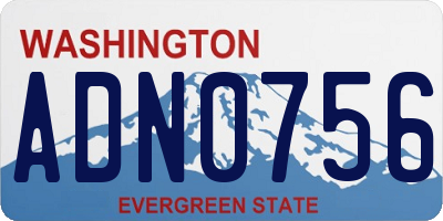 WA license plate ADN0756