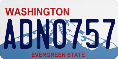 WA license plate ADN0757