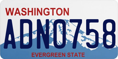 WA license plate ADN0758