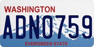 WA license plate ADN0759