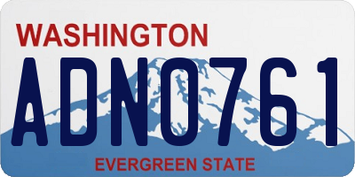 WA license plate ADN0761
