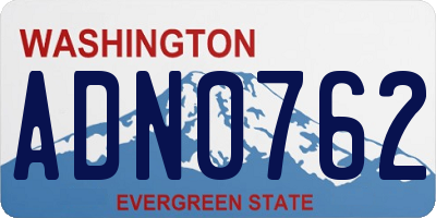 WA license plate ADN0762