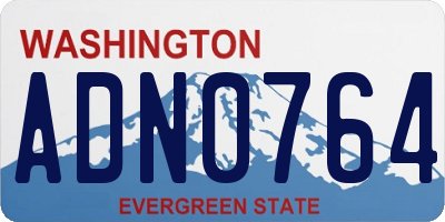 WA license plate ADN0764