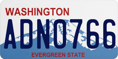 WA license plate ADN0766
