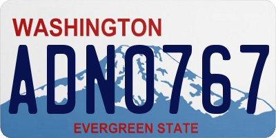 WA license plate ADN0767