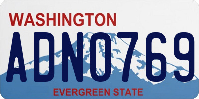 WA license plate ADN0769