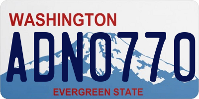 WA license plate ADN0770