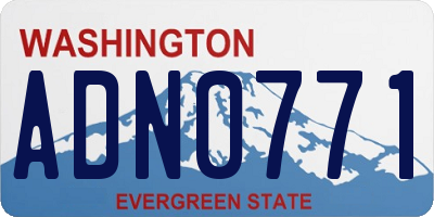WA license plate ADN0771