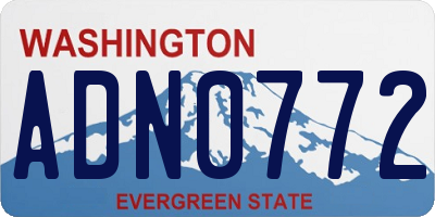 WA license plate ADN0772