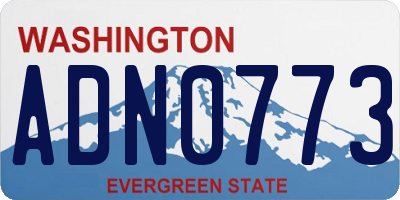WA license plate ADN0773