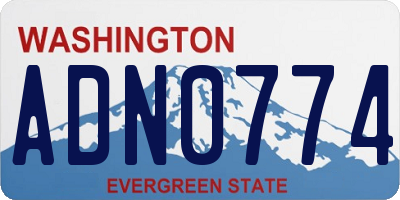 WA license plate ADN0774