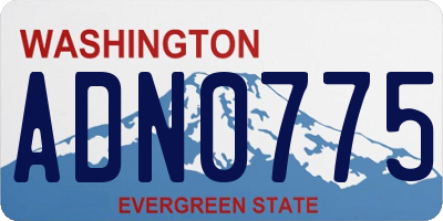 WA license plate ADN0775