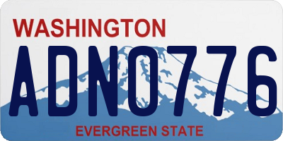 WA license plate ADN0776