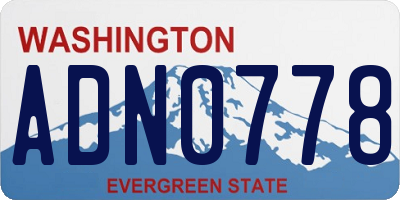 WA license plate ADN0778