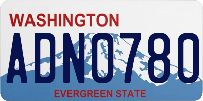 WA license plate ADN0780