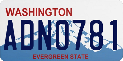 WA license plate ADN0781