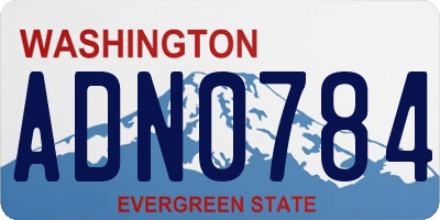 WA license plate ADN0784